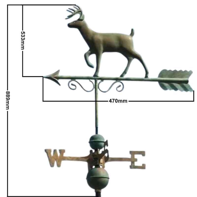 stag buck weathervane measurements