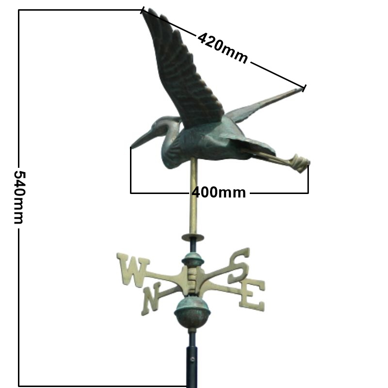 Copper biplane weathervane measurements