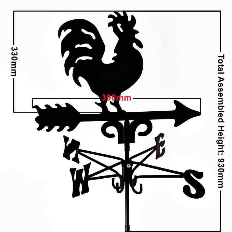 Traditional cockerel weathervane measurements