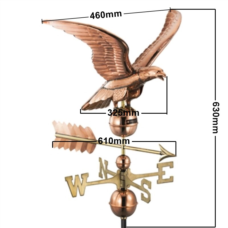 Copper eagle weathervane measurements