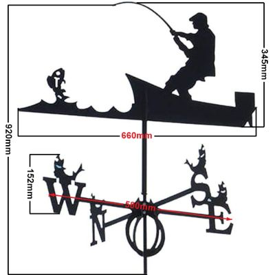 Large angler weathervane measurements