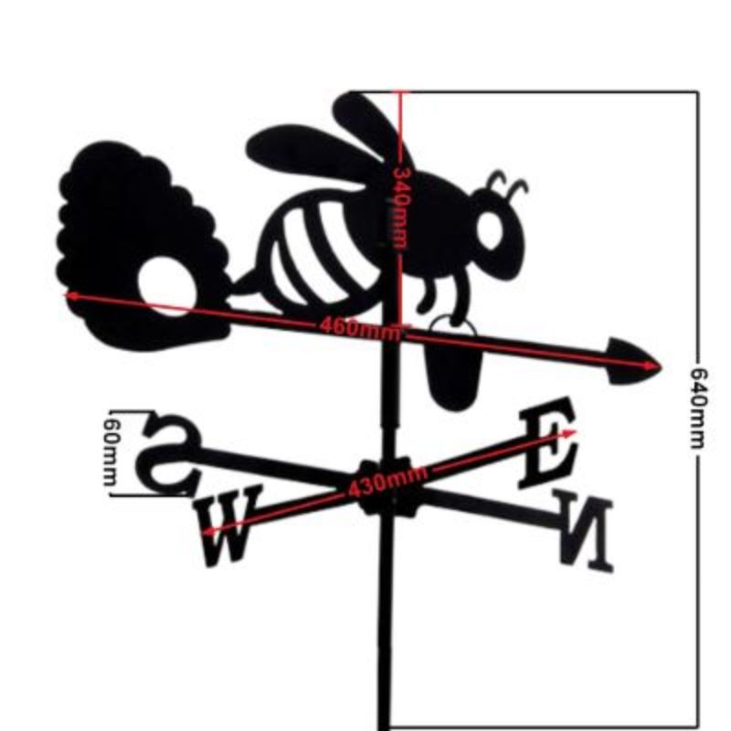 Medium bee weathervane measurements