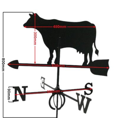 Large dairy cow weathervane measurements