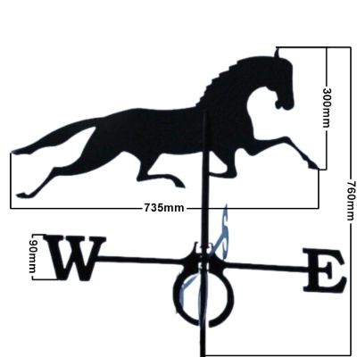 Large horse weathervane measurements