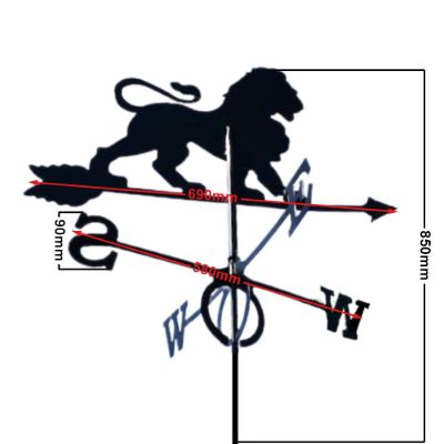 Large lion weathervane measurements