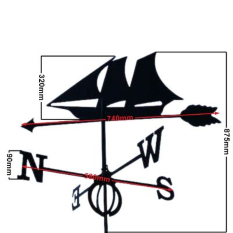 Large schooner weathervane measurements