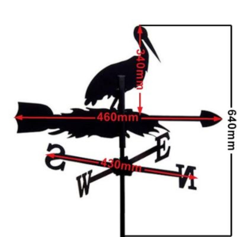 Medium stork weathervane measurements