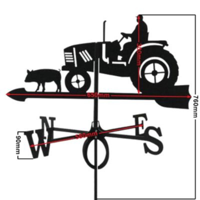 Large tractor weathervane measurements