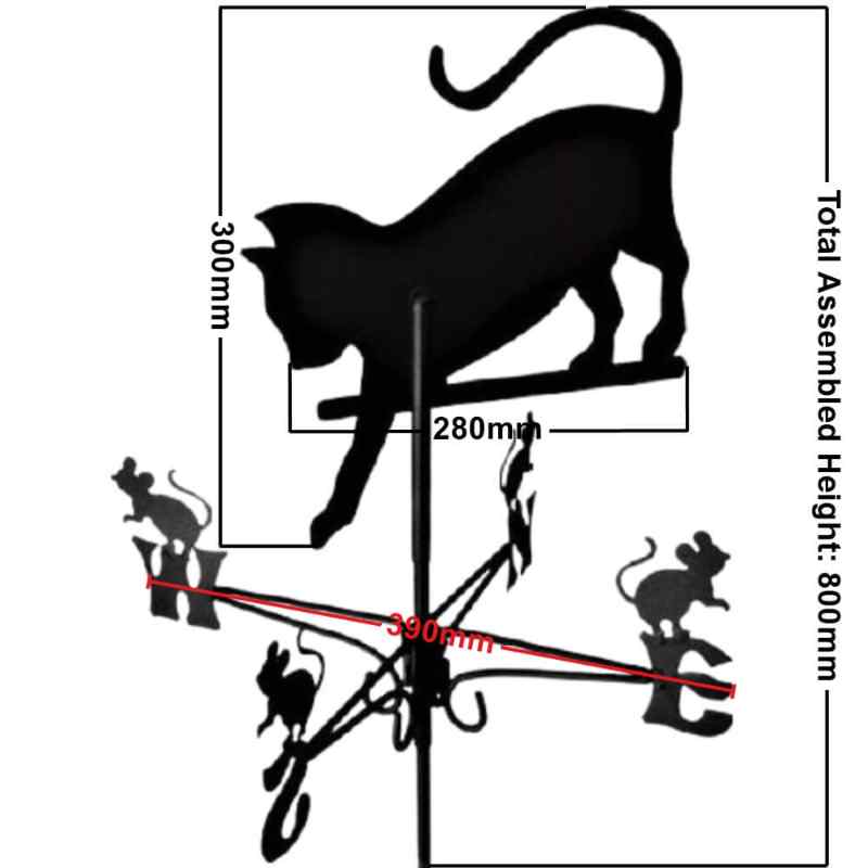 Traditional cat weathervane measurements