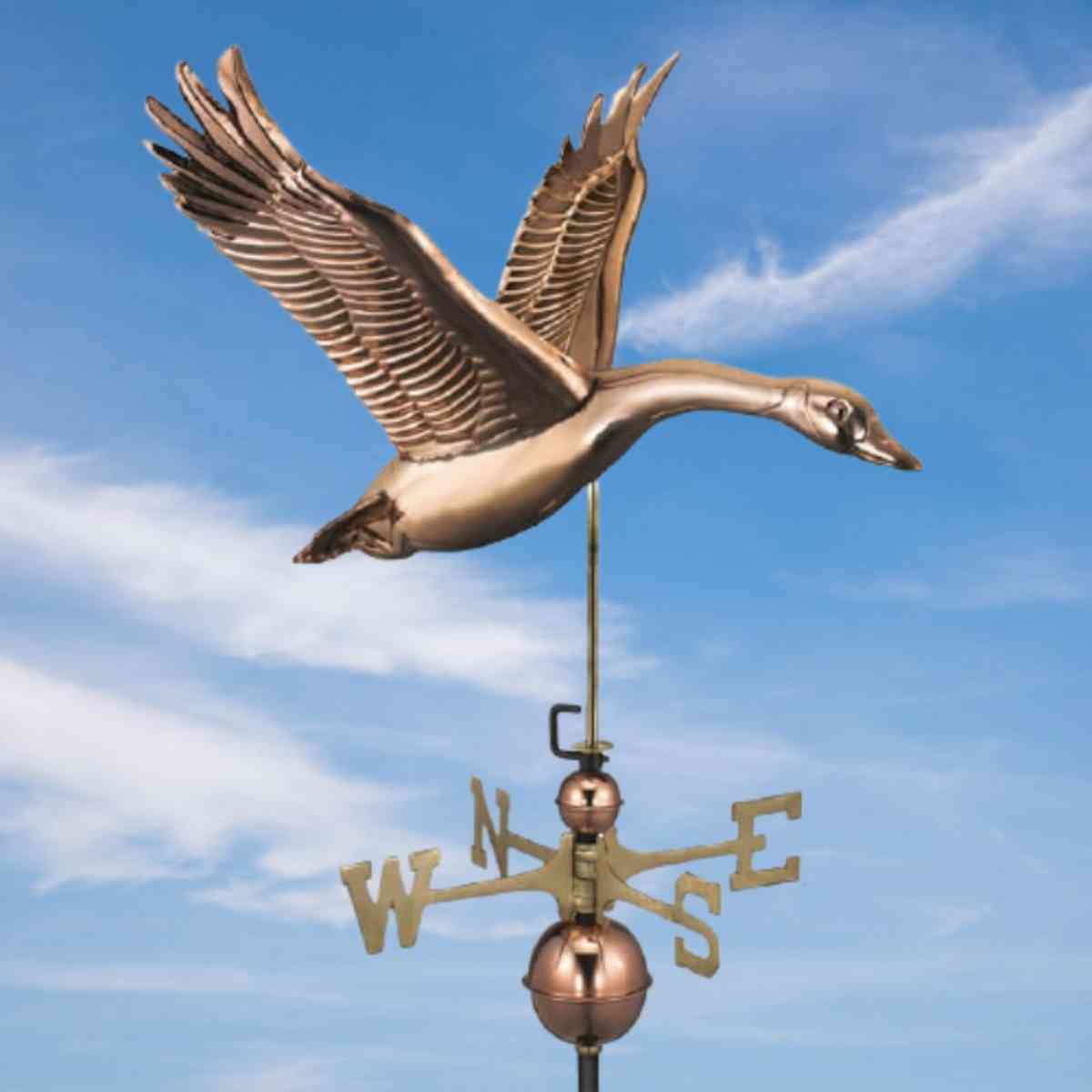 Copper flying goose weathervane