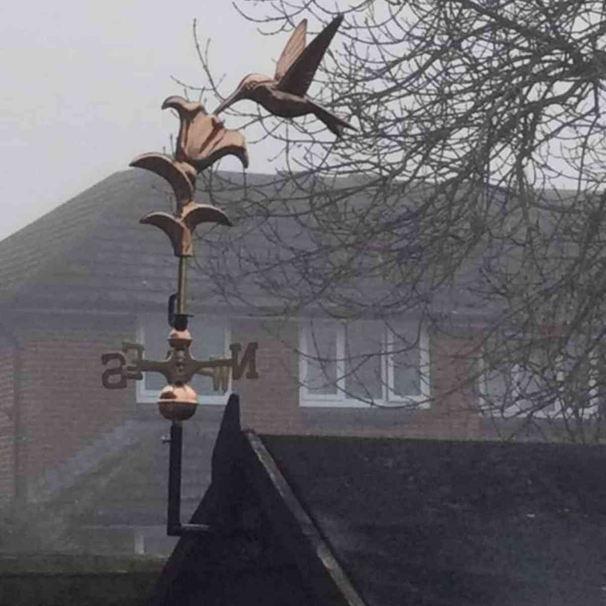 Hummingbird copper weathervane