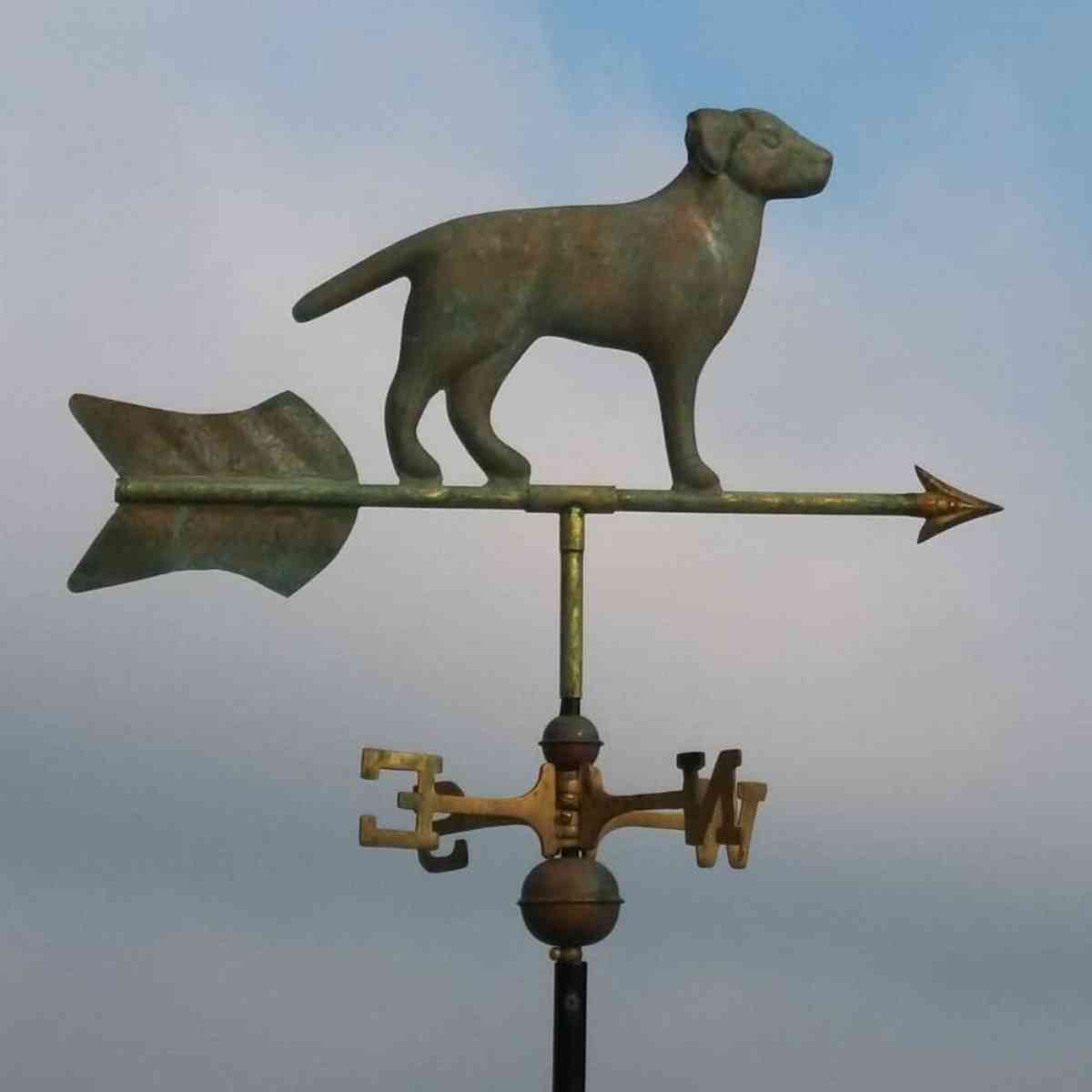 aged dog weathervane copper labrador