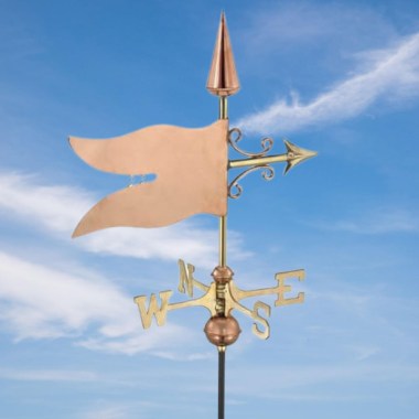 Copper banner weathervane