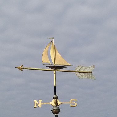 verdigris sail boat weathervane